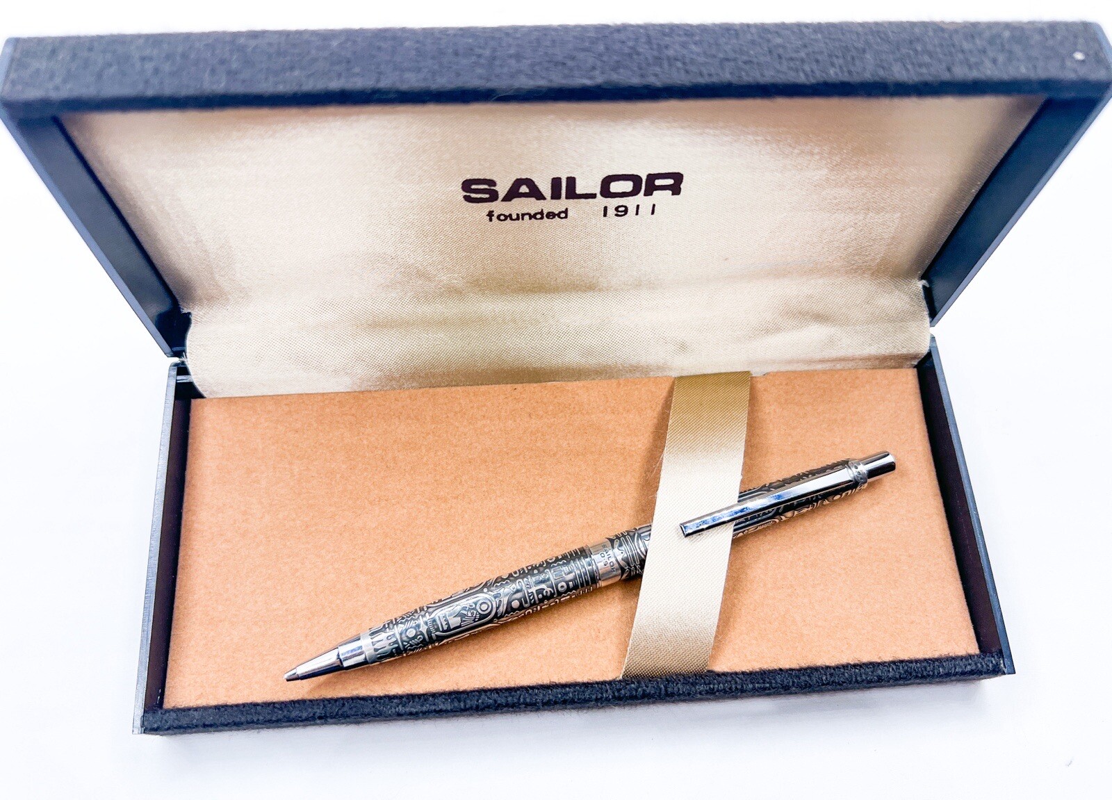 Vintage sailor Egypt Mechanical Pencil 0.5 0.5mm Sterling Silver 925 Box