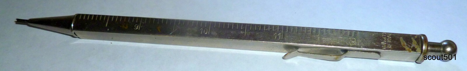 Antique 1920s Mechanical Pencil Bellas-Hess Salesmen 12” Ruler Germany NYC