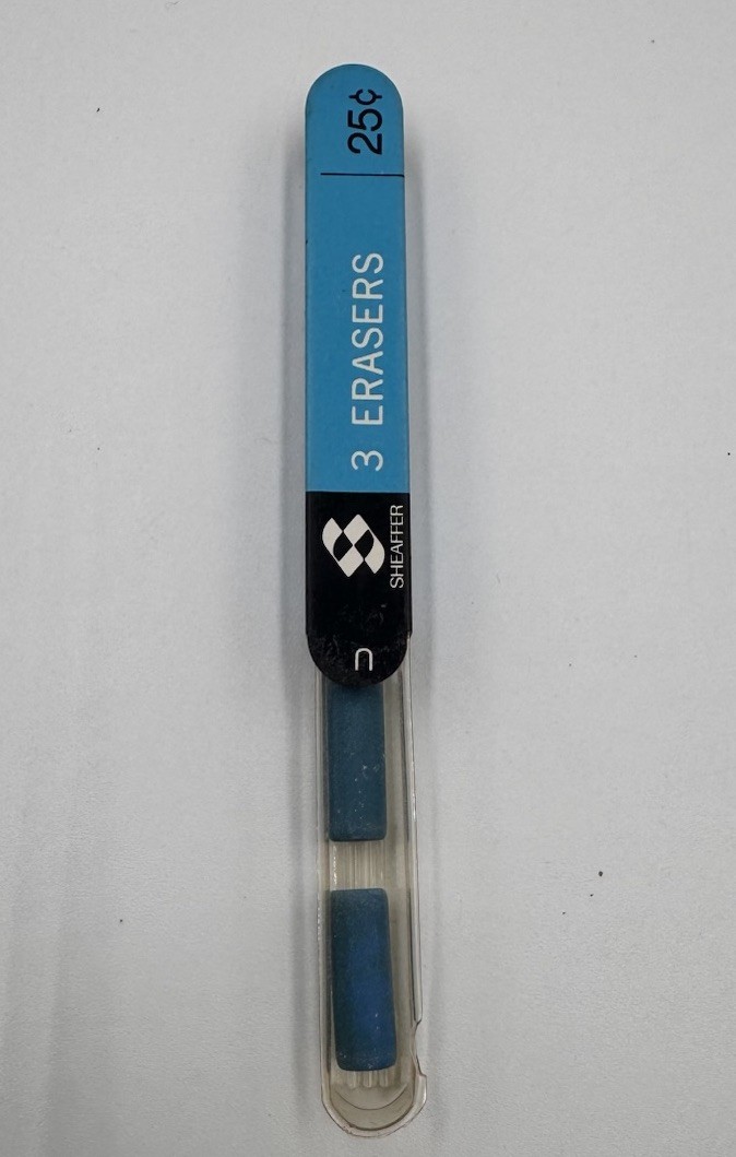 VTG Sheaffer Mechanical Pencil Ribbed Chrome White Dot W/Erasers & Lead Refills