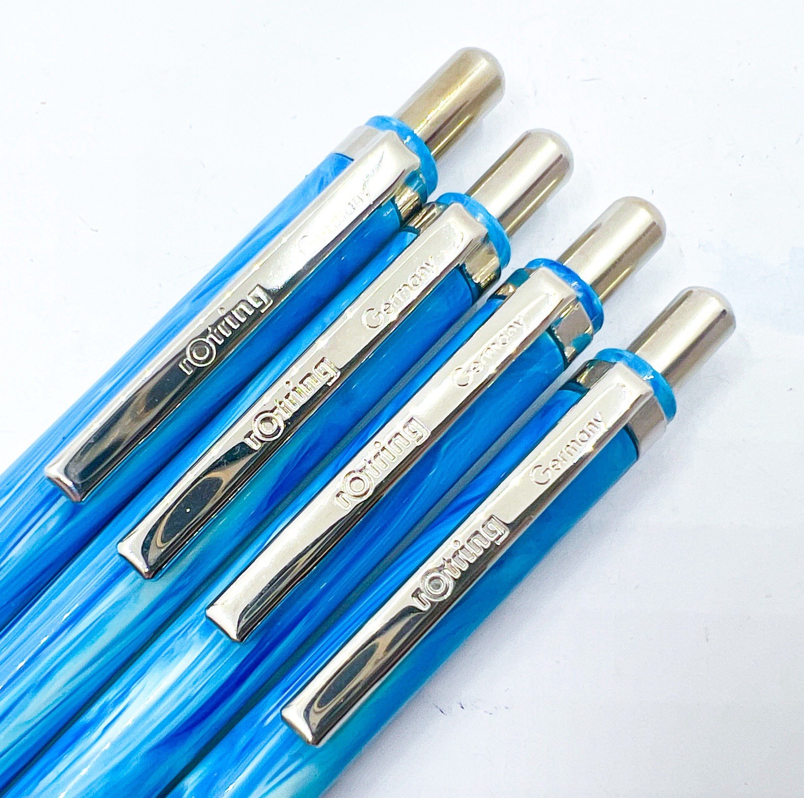 NOS rotring 4pcs tikky special Mechanical Pencil marble Blue 0.3 0.5 0.7 0.9