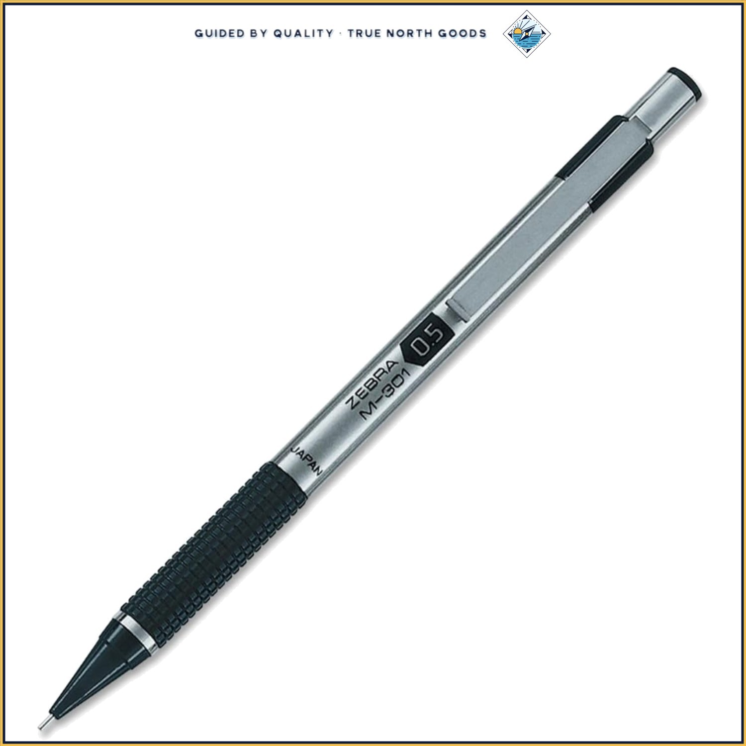 0.5mm Fine Point Mechanical Pencil with Stainless Steel Barrel and Textured Grip