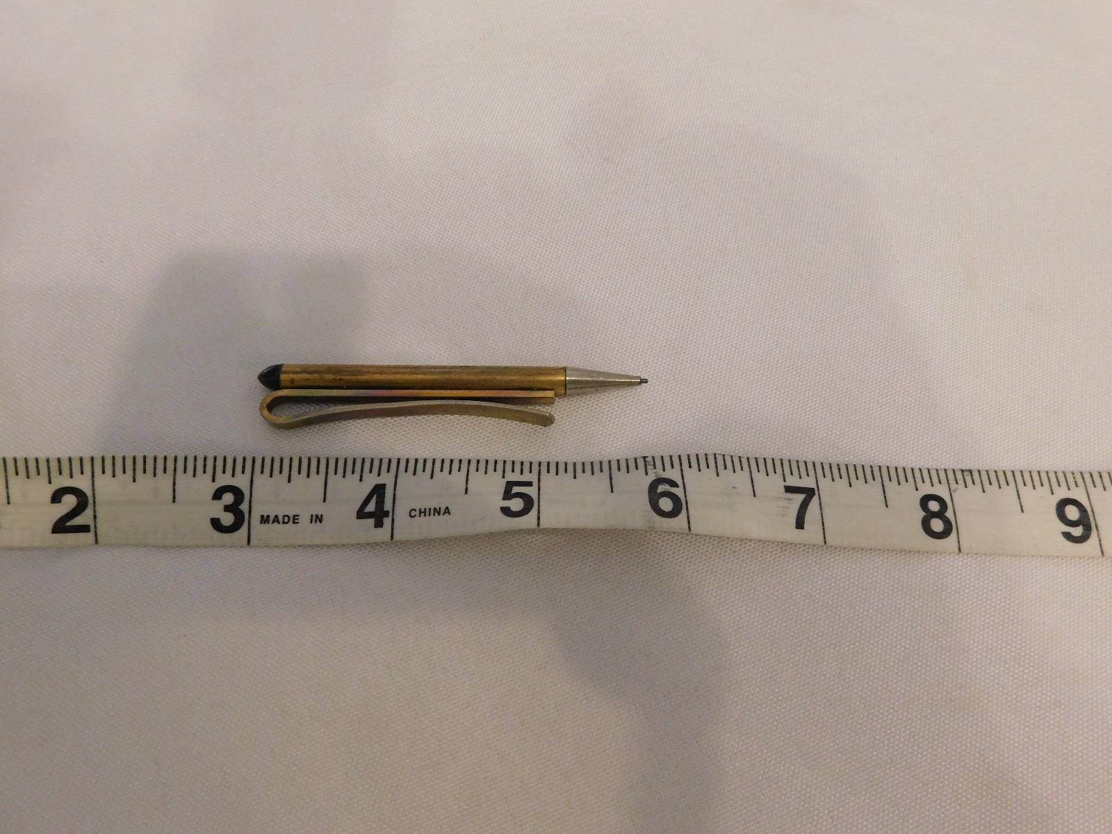 Vintage Mini Mechanical Pencil Gold Tone Tie Clip 2.75″ Long Pre-owned