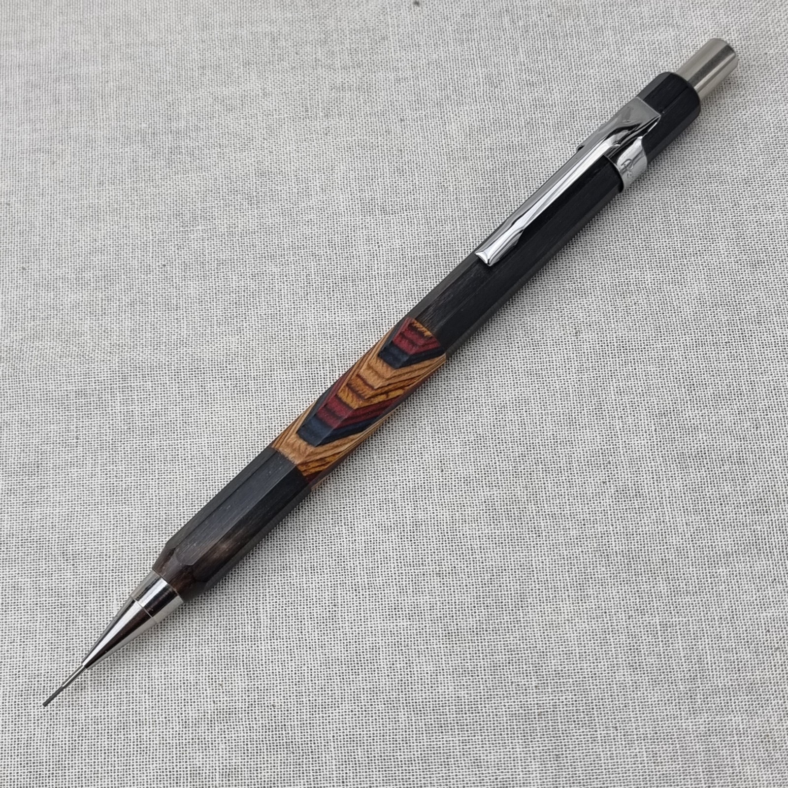 Hand Crafted Pentel P-205(0.5mm) Mechanical Pencil with Octagonal Buffalo Barrel