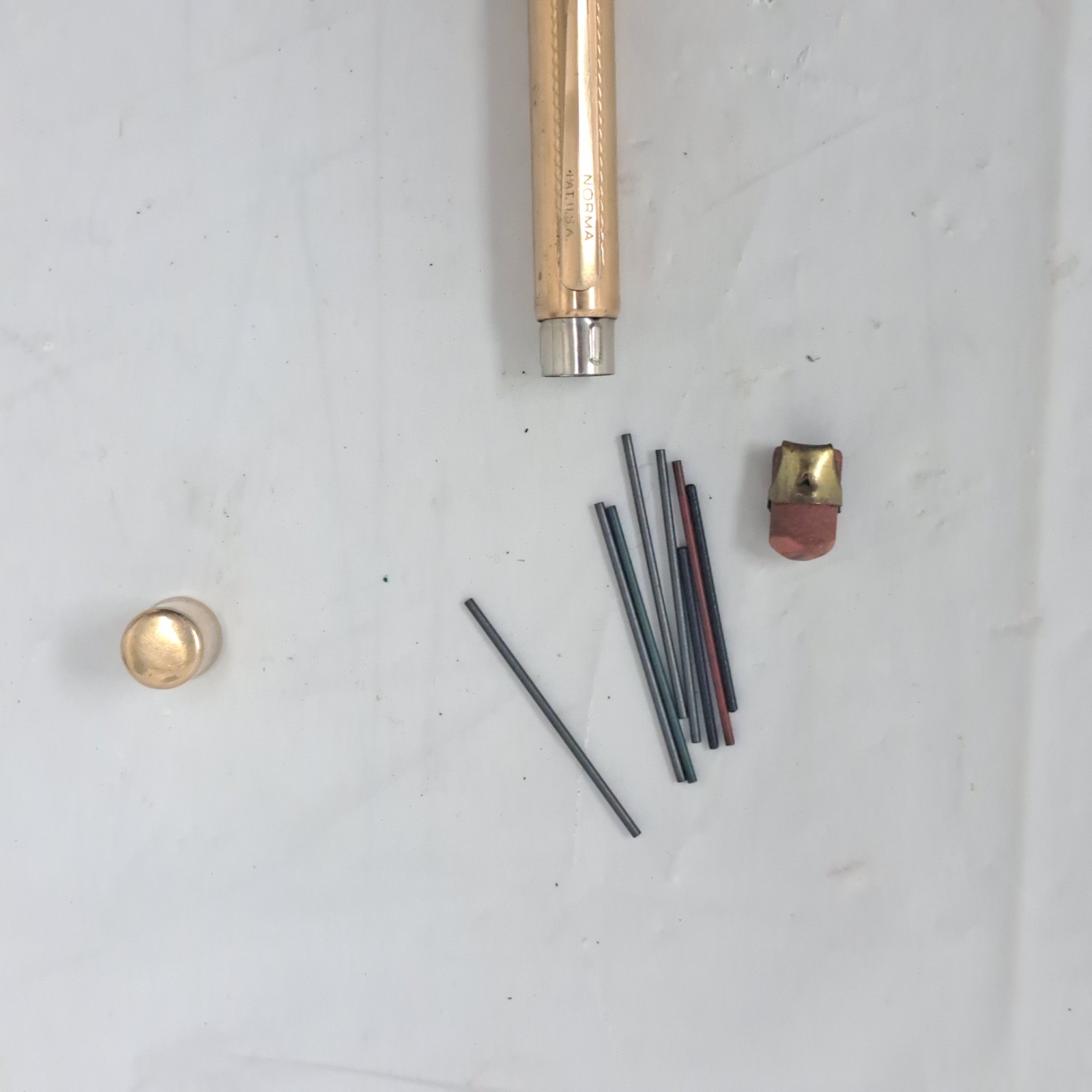 Vintage Norma 4 Lead Mechanical Pencil 14k Gold Rolled Plated Collectible
