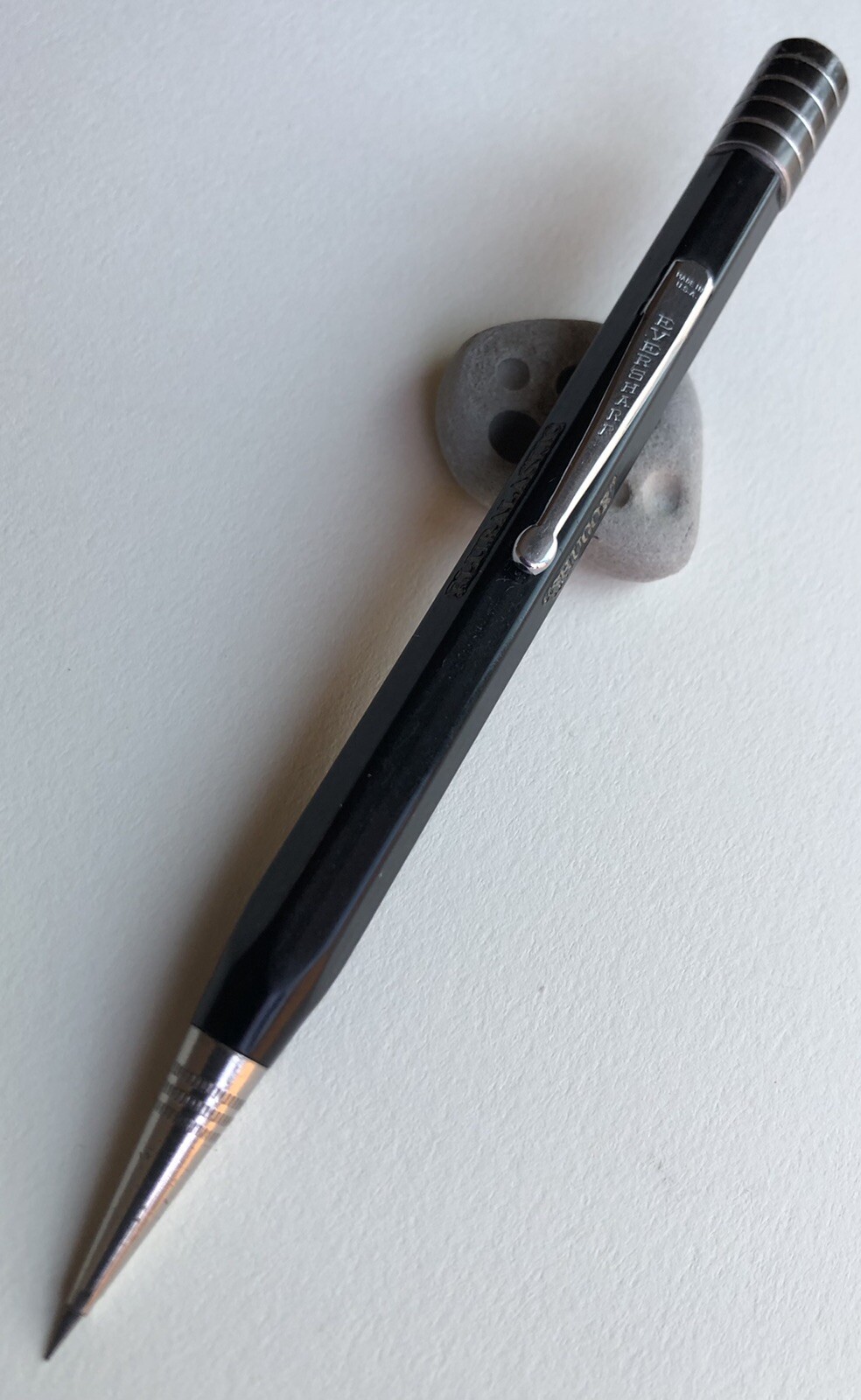 Vintage EVERSHARP Mechanical Pencil 1.18mm Lead Chrome Trim Working USA