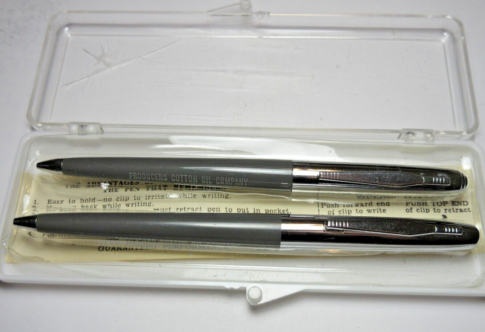 Vintage “Wingamatic” Pen & Mechanical Pencil Set = PRODUCERS COTTON GIN COMPANY