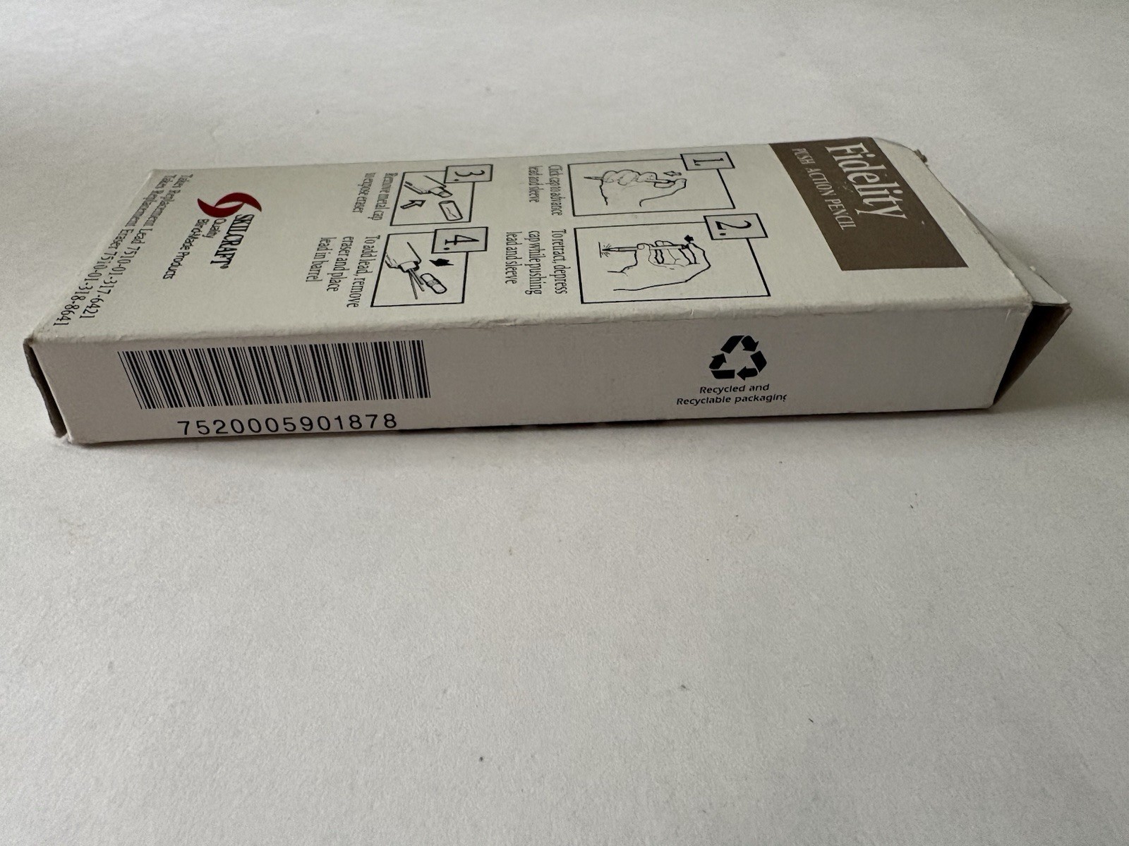 Box Unused 12 Fidelity SKILCRAFT BURGUNDY Mechanical Pencils 0.5 mm Push Action