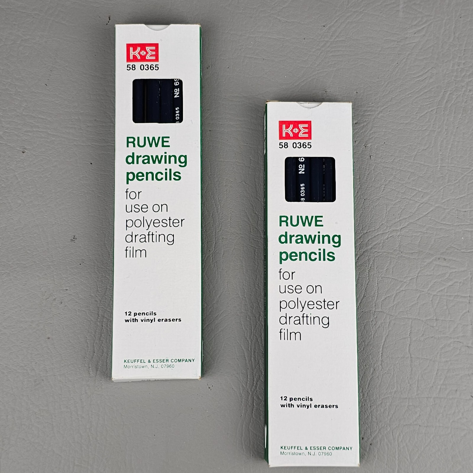 2 New Boxes Vtg Keuffel & Esser K&E RUWE Drawing Pencils Drafting Film 58 0365