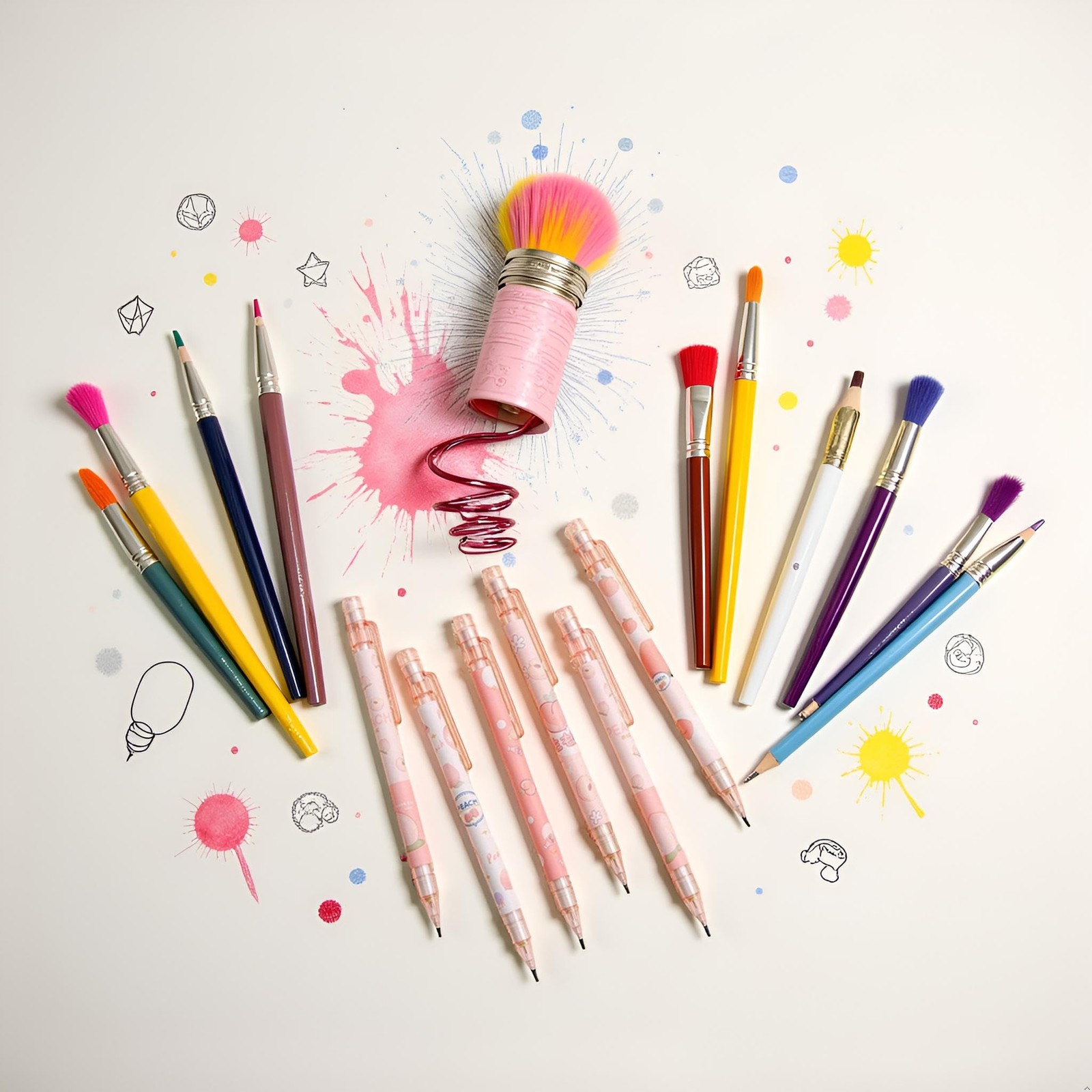 1 Pc Pink Mechanical Pencil 0.5mm Pencil Refill Automatic Pencils Cute Peach …