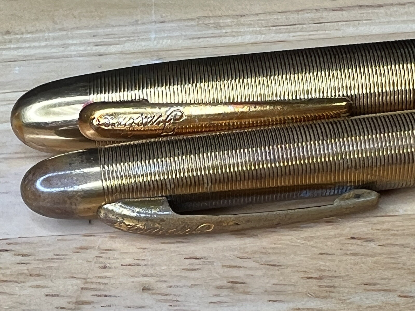Vintage Sheaffer’s Fineline Green & Gold Twist Mechanical Pencil & Pen Set USA