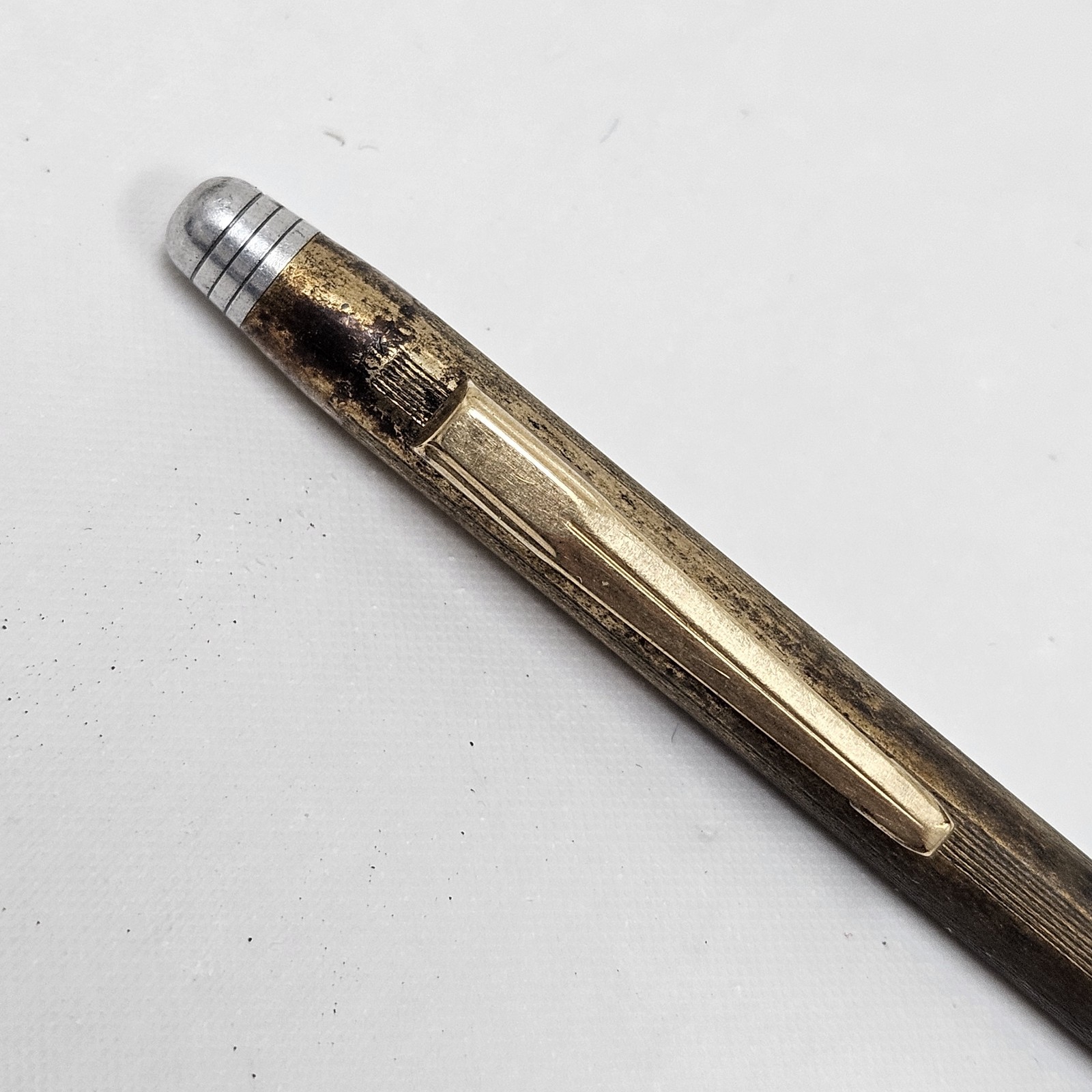 Vintage AXT Gold Tone Mechanical Lead Mini Pencil Art Deco Made In USA