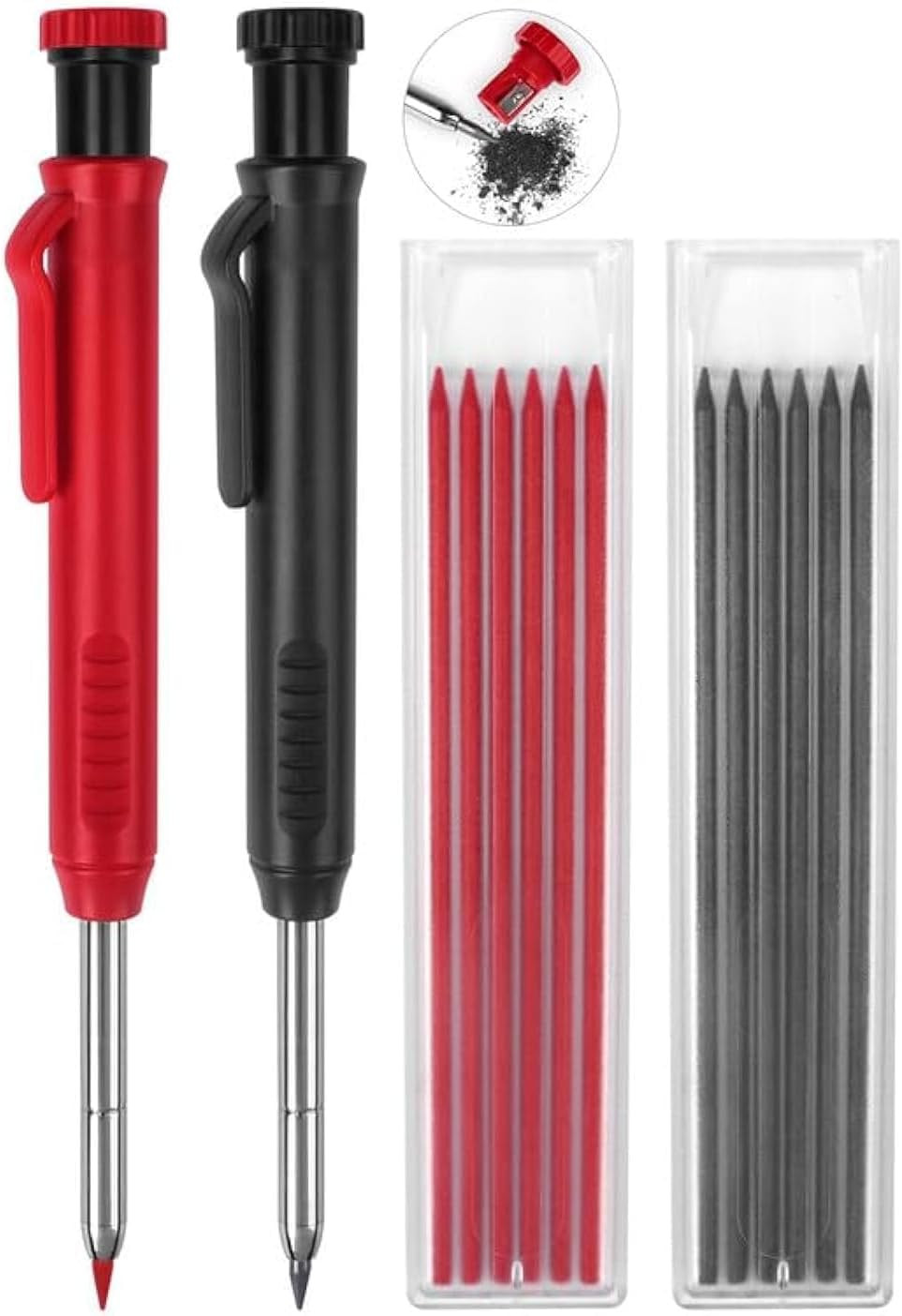 2 Pack Carpenter Pencils Mechanical Pencils with 12 Refills, Construction Pen…