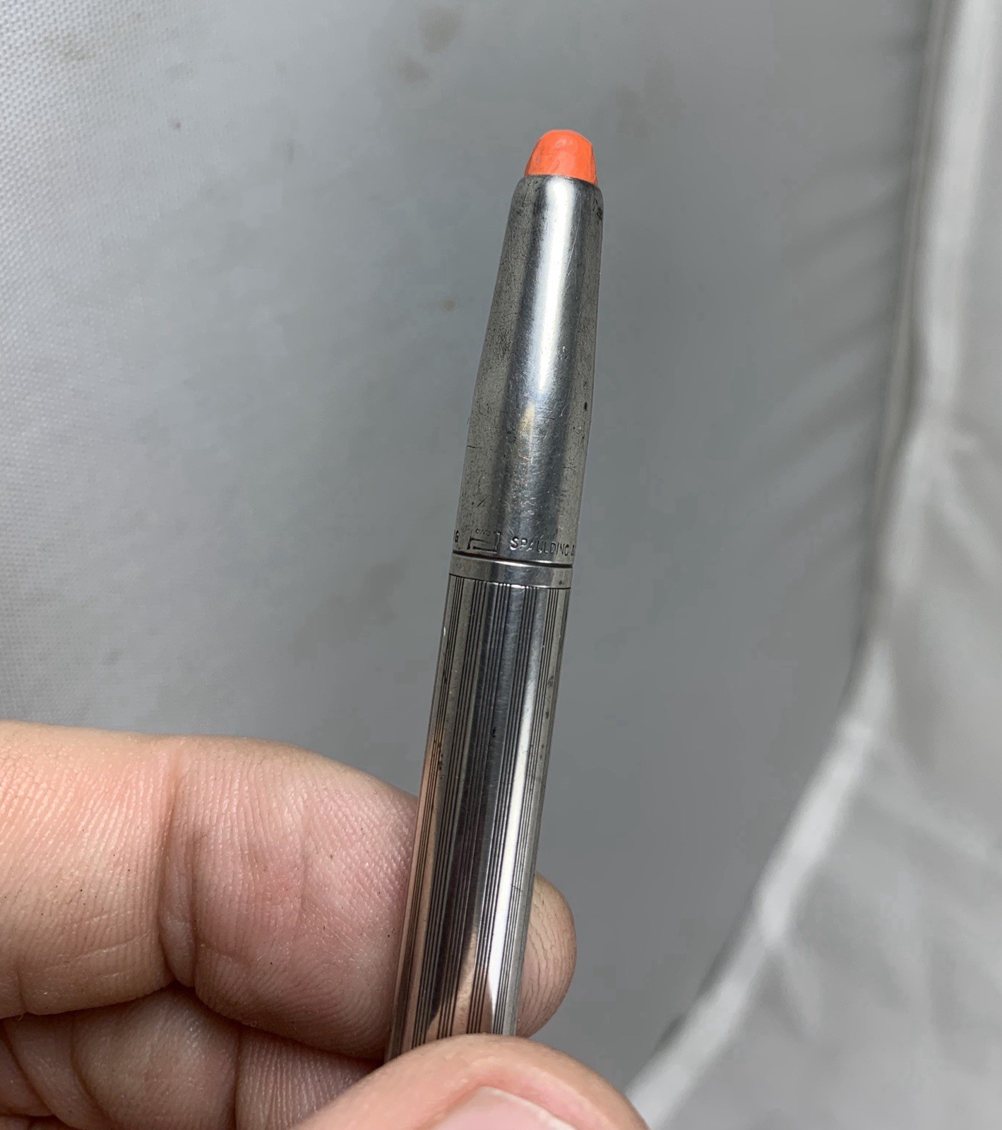 Spaulding & Co Sterling Silver Stock-Marking Mechanical Pencil Thick Lead Crayon