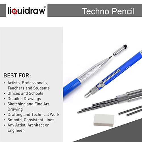 Mechanical Clutch Pencil 2mm With 8 x 2B Leads, Eraser & Integrated Sharpener