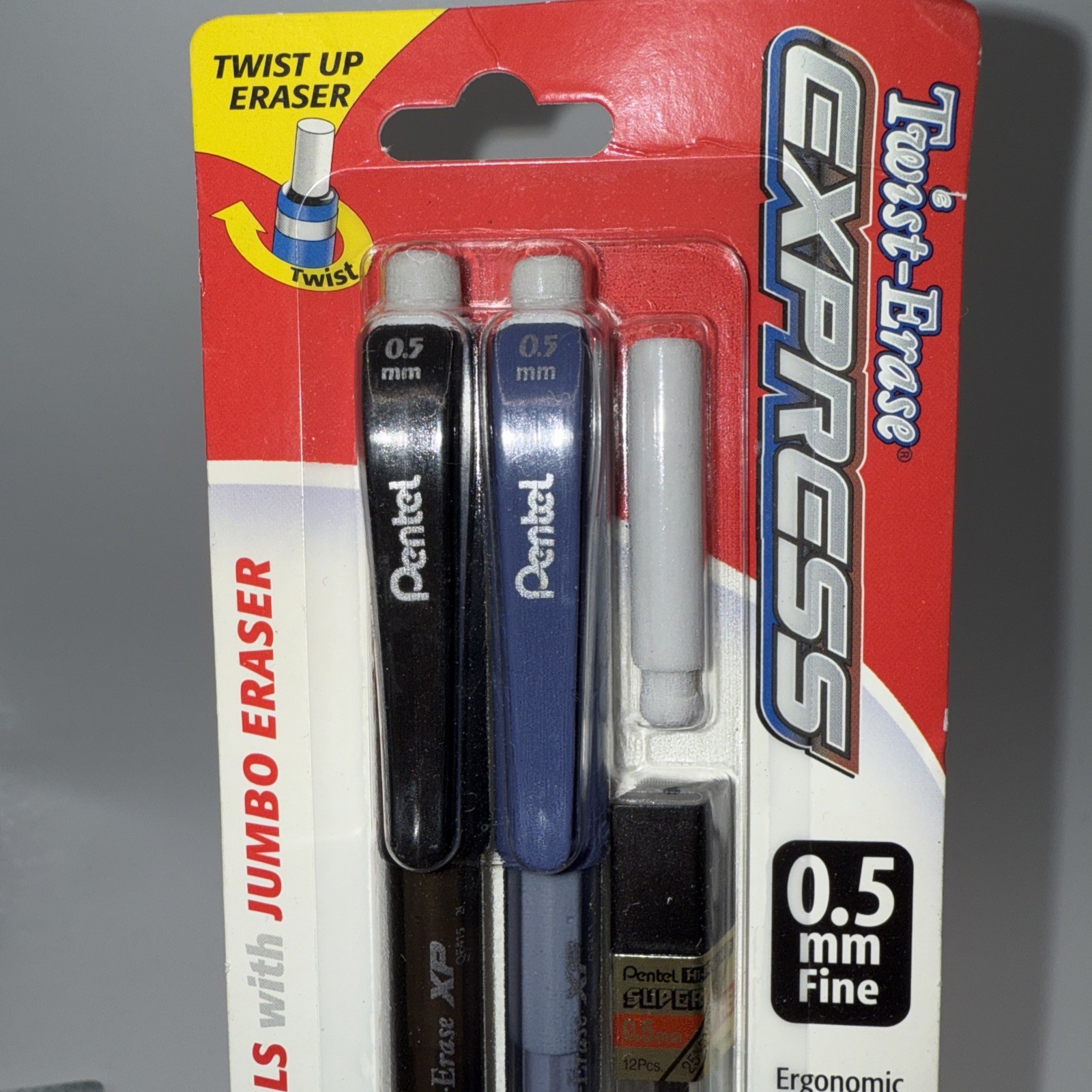 Pentel Twist-Erase Automatic Pencils 3-pks 0.5mm Fine, 1-pk 0.7mm Med, 1 PM 0.7