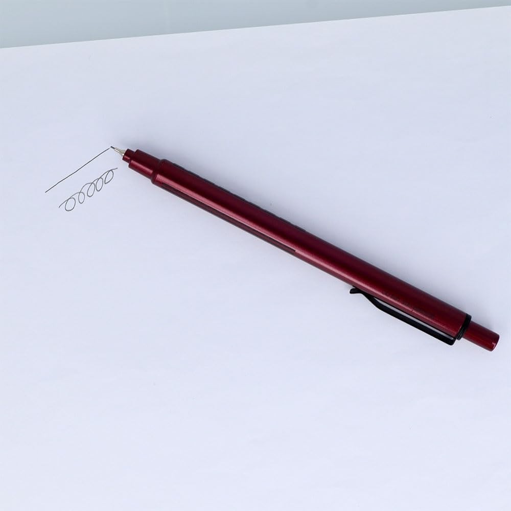 Sun-Star Stationery Mechanical Pencil Knock Free Metal Metallic Red S4485165