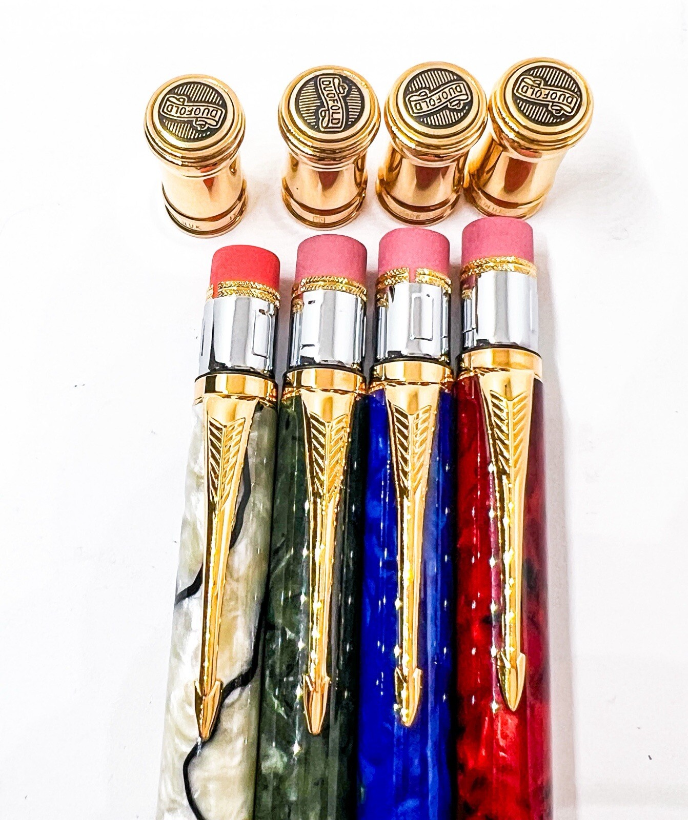 4pcs PARKER DUOFOLD 2nd Gen MARBLE Red Green Blue Pearl White Mechanical Pencil
