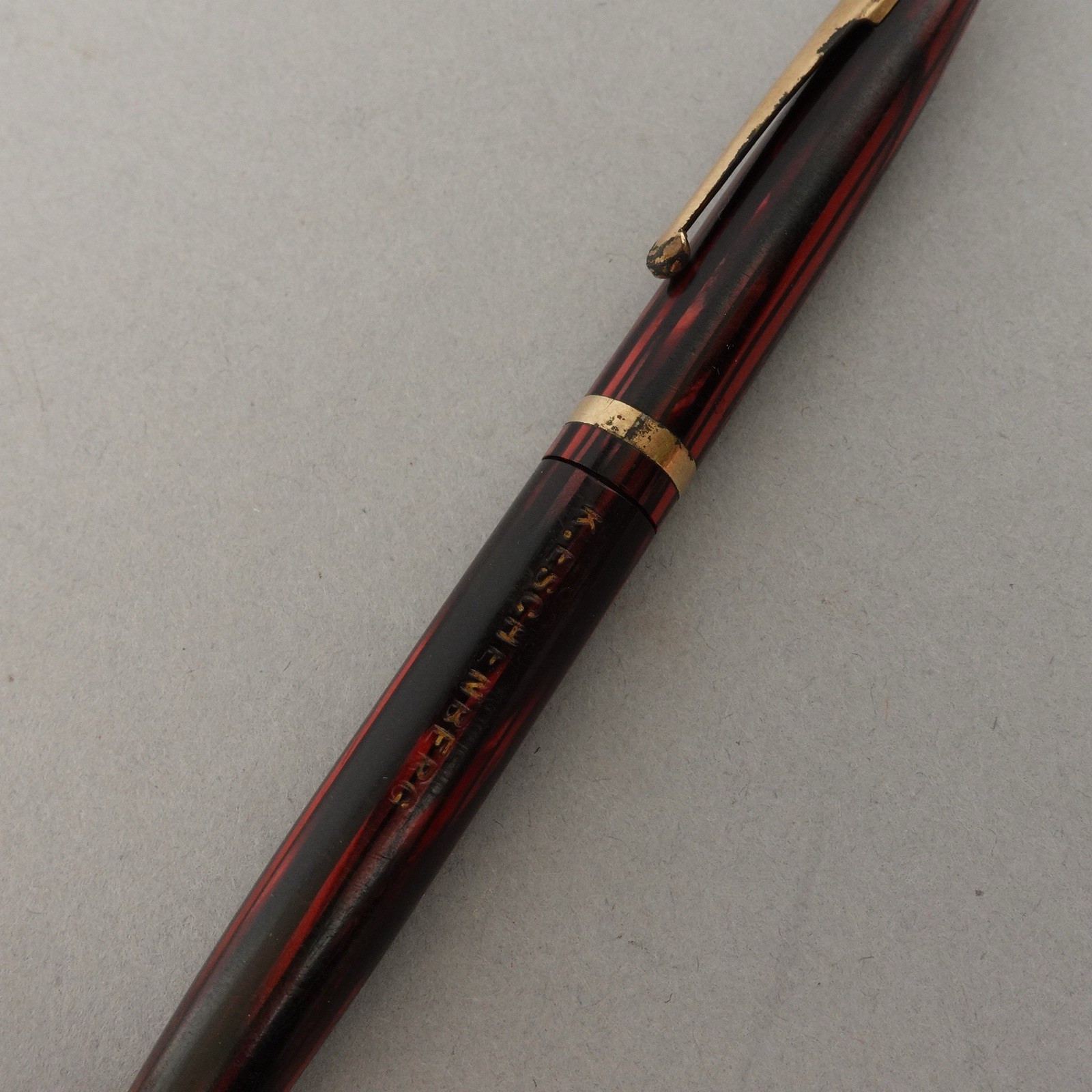 Vtg Sheaffer Balance 400 Mechanical Twist Pencil Carmine Red Striated 1930s