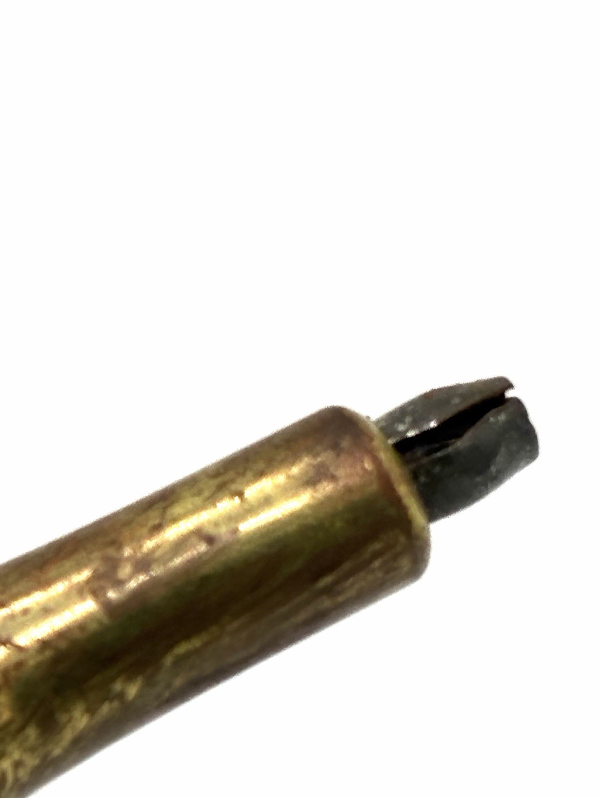 Antique Brass Mechanical Pencil Rope Twist Barrel Split Nib Tip
