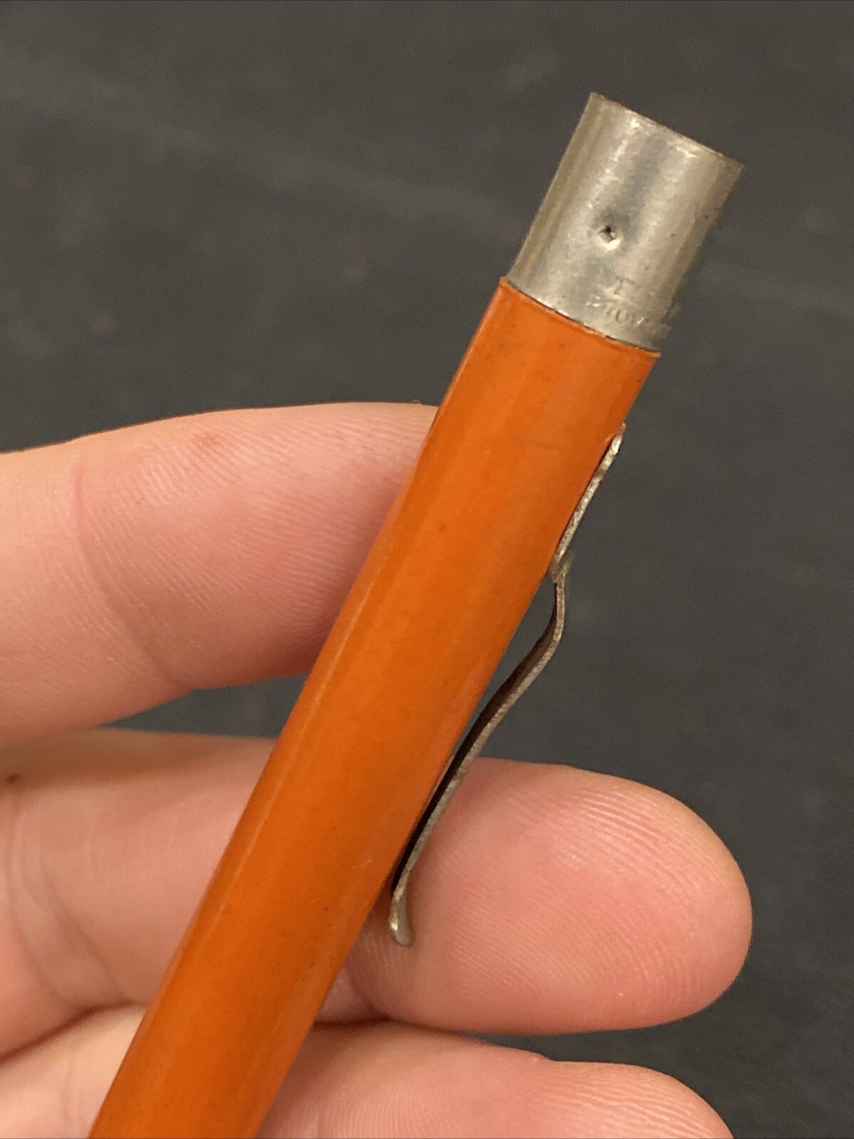 VTG Blue and Silver Welsh Mfg Co Working Mechanical Pencil Antique ORANGE AS IS*