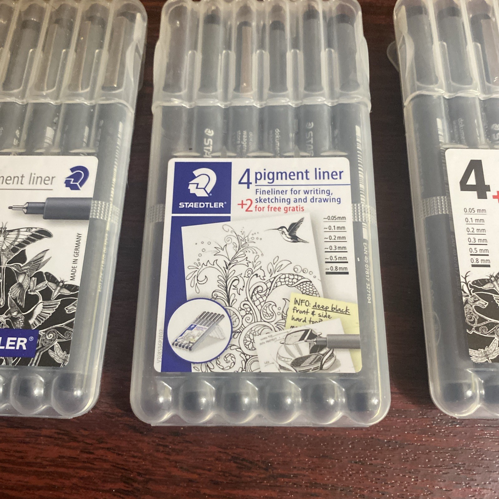 STAEDTLER JAPAN Pigment Liner Parker 0.05 – 0.8mm Pen set 308 SB6P 3 Missing 3