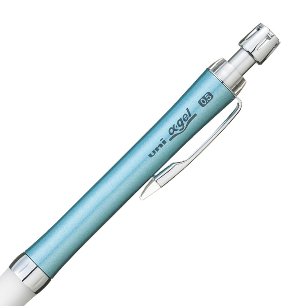Uni Mechanical Pencil, Slim Model with White Alpha Gel Grip, 0.5mm, Turquoise (M