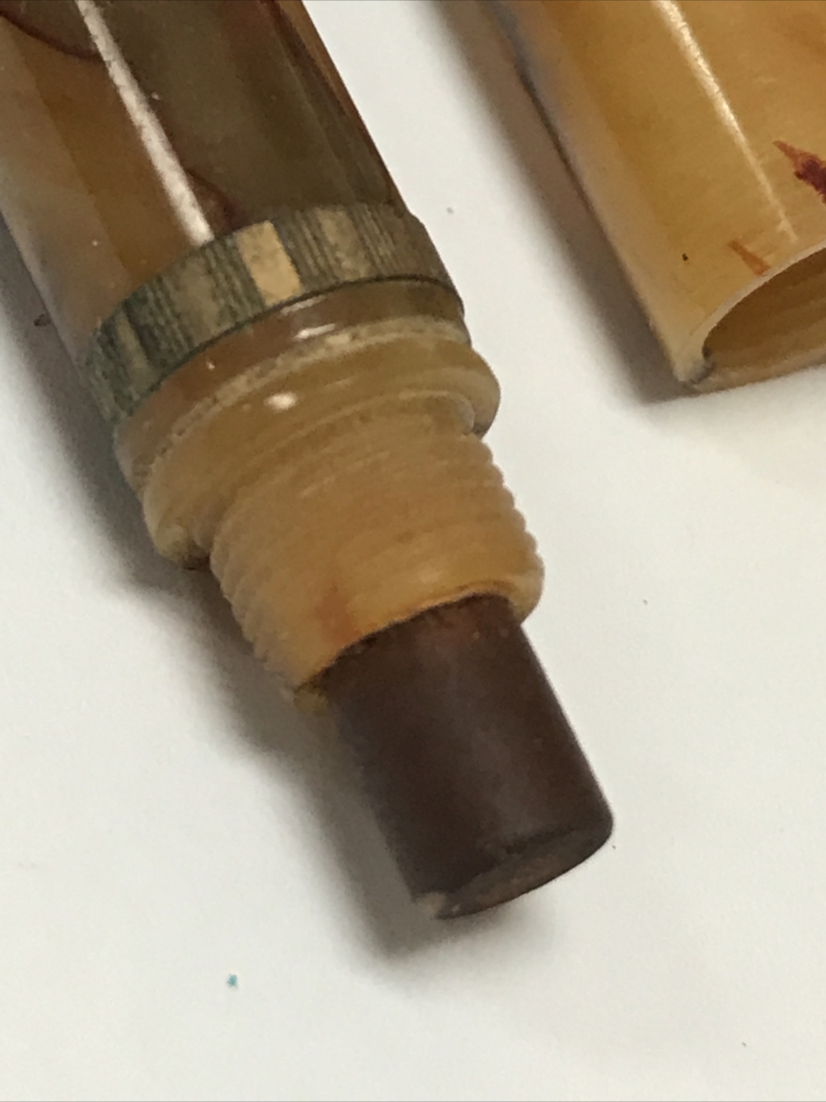 AMBASSADOR VINTAGE ROLLED GOLD MECHANICAL PENCIL SWIRLED LUCITE *PARTS ONLY*