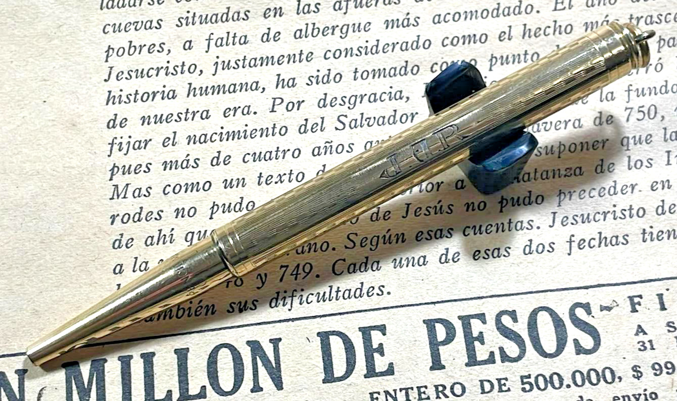 Artdeco Mabie Magazine Pencil Gold Filled Mechanical Pencil Hanging.