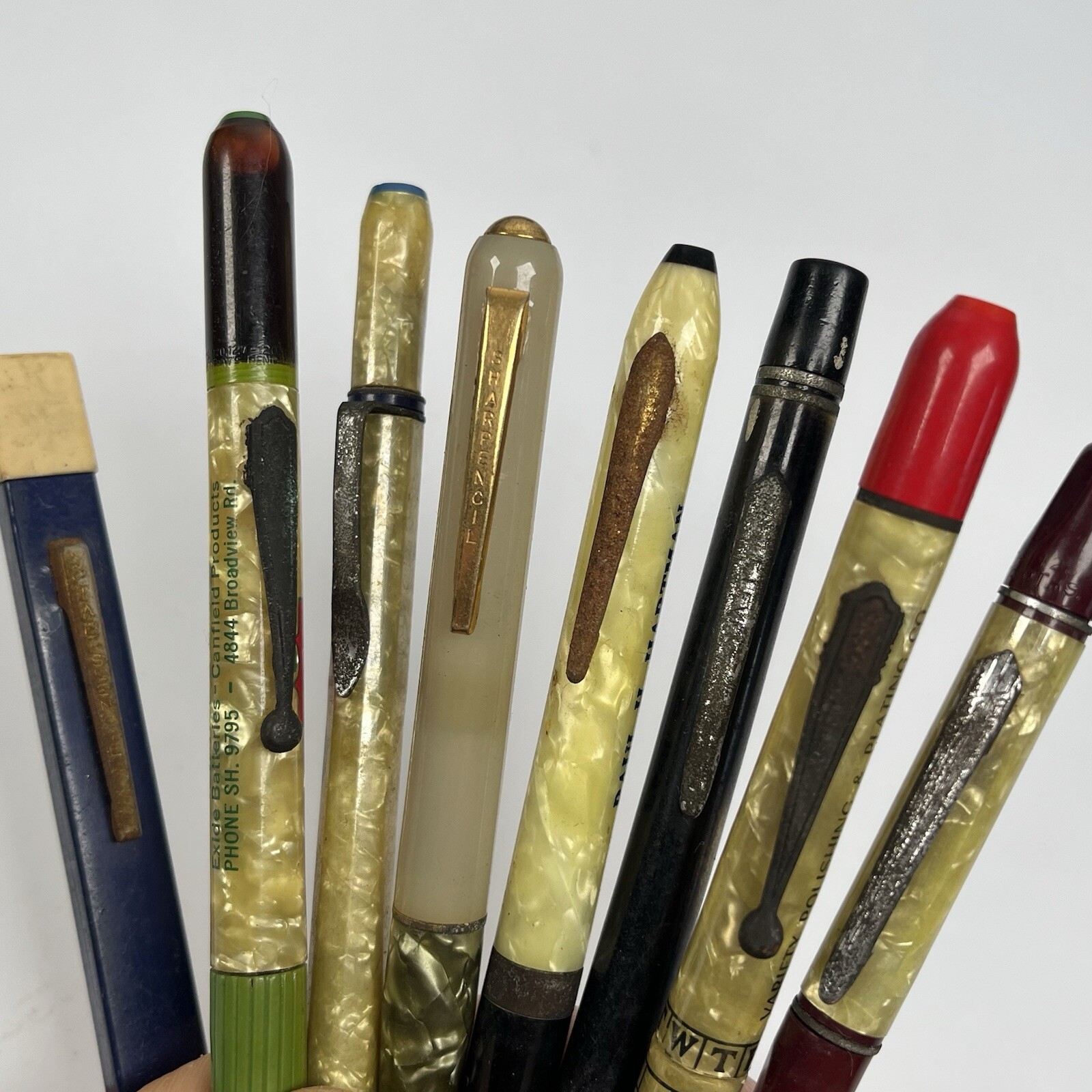 Vintage Mechanical Pencil Lot Advertising Wm Penn General Electric Pearl Shell
