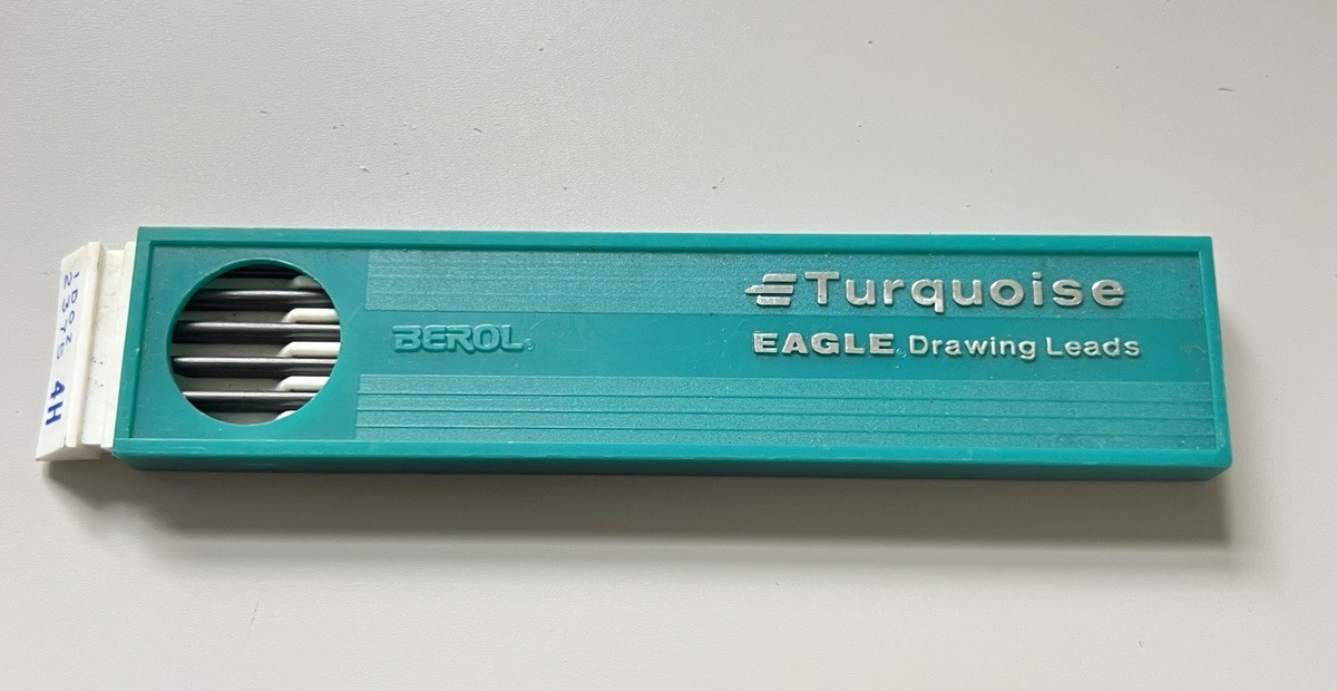 Vintage Berol Turquoise Eagle Drawing Leads #2375 4H