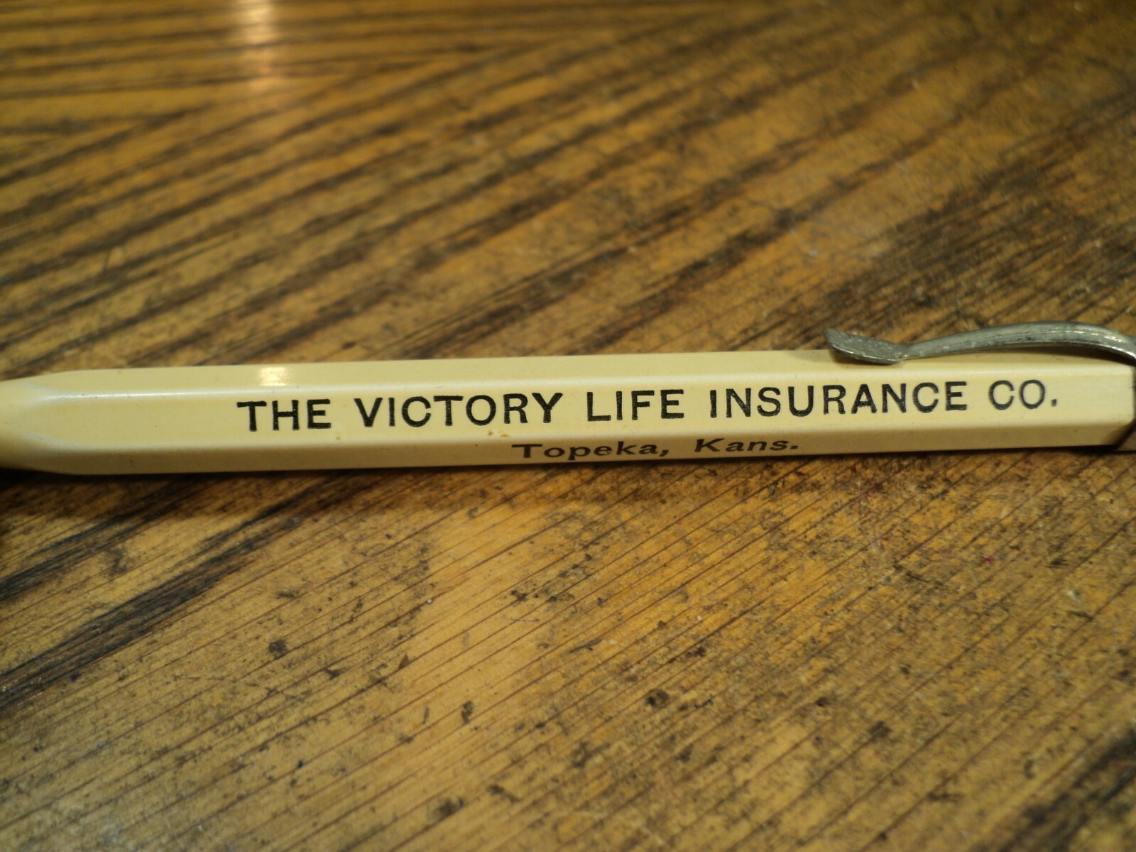 Vintage ADGIF Mechanical Pencil No. 4-47 Victory Life Insurance Co Topeka Kans