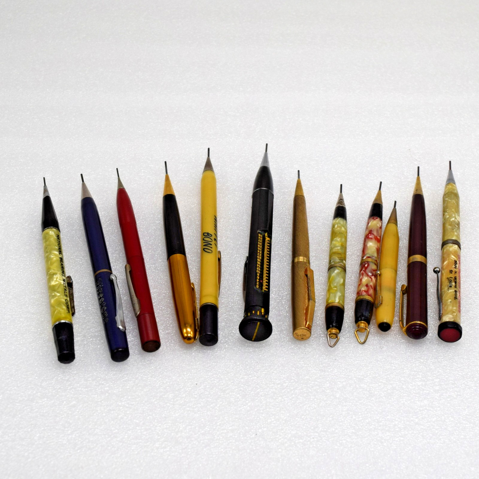 17 Vintage Mechanical Pencil Lot Ritepoint Quickpoint Fineline Pilot Roller Rule