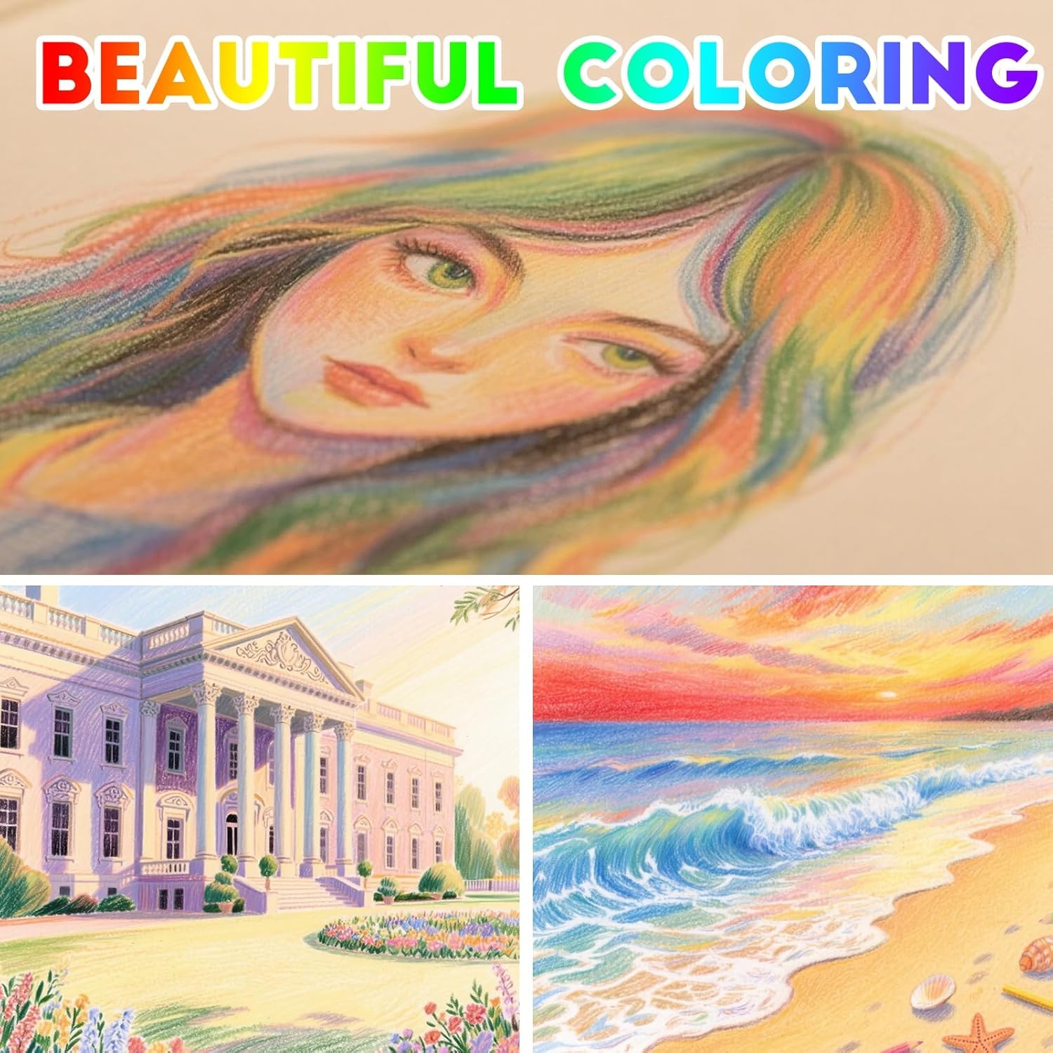 Stocking Stuffers,12 Rainbow Colored Pencils,Art Supplies for Multicolor