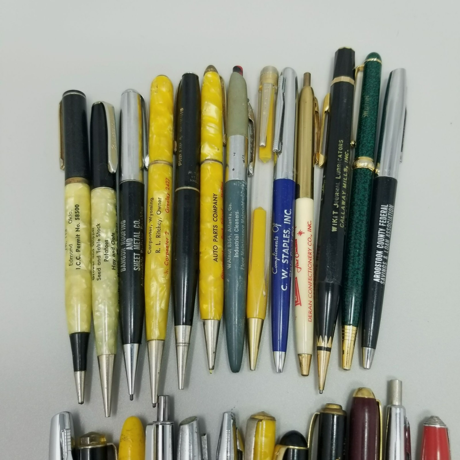 Vintage Advertising Pen Mechanical Pencil Mixed Lot of 25 AS IS