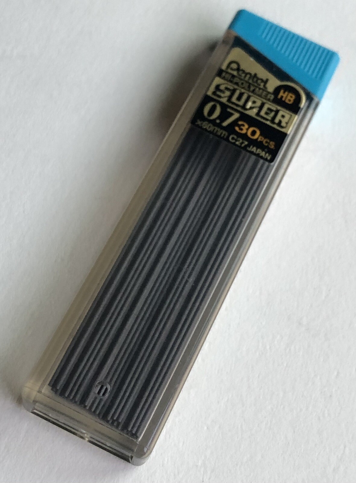 Vintage PENTEL HB Mechanical Pencil Lead .7mm Black 30pk Slide Top Hi Poly Japan