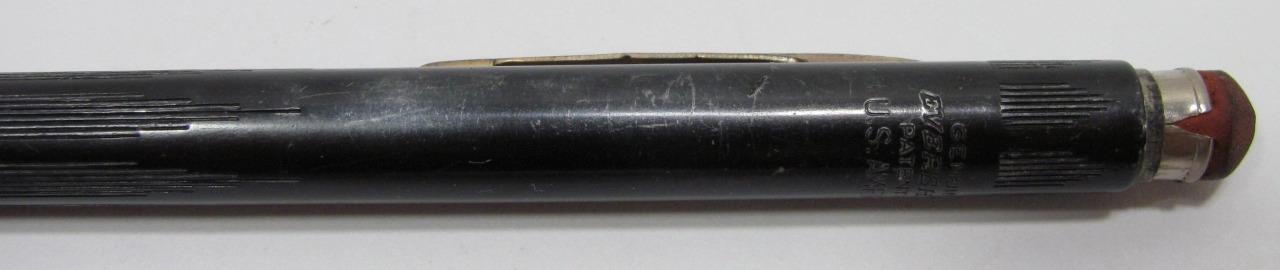 Vintage Eversharp White Star Mechanical Pencil Art Deco Lines Black USA
