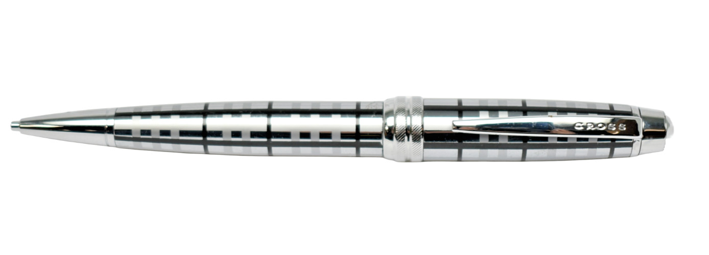 CROSS Bailey Polished Chrome Geometric Pattern 0.7mm Pencil with Gift Box