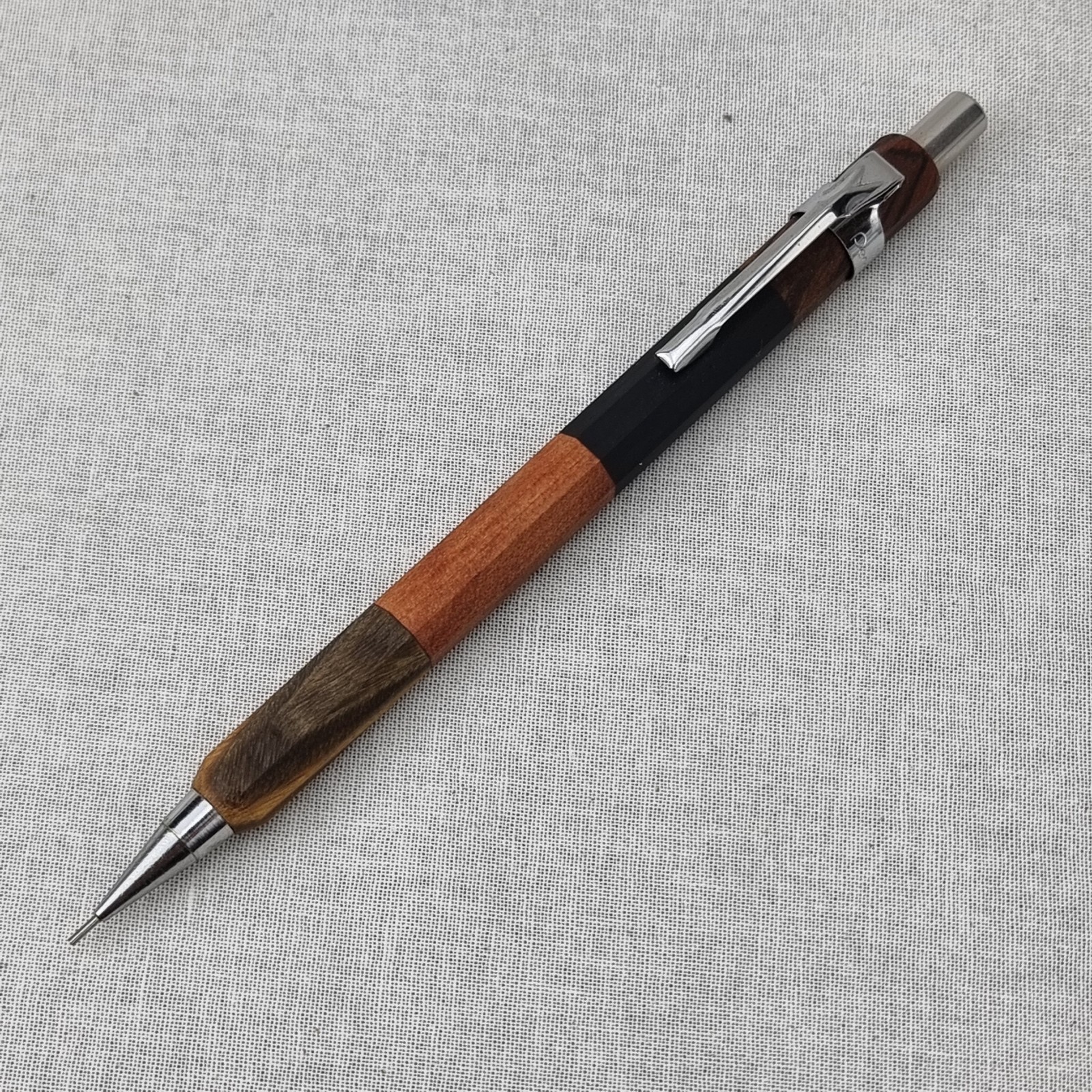 Hand Crafted Pentel P-205 Mechanical Pencil with Octagonal Wood Barrel