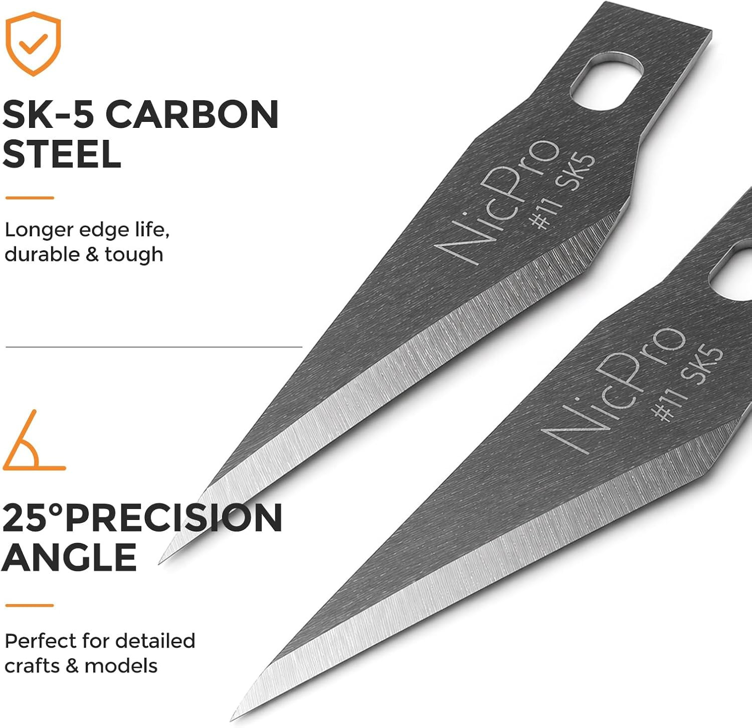 120 PCS #11 Hobby Blades Refill Set, SK-5 High Carbon Steel Utility Art Blades R