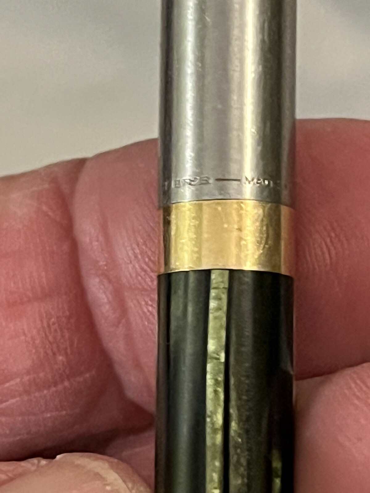 VINTAGE SCHEAFFER FOUNTAIN PEN Co 14K Pencil #500 Iridescent Green Silver
