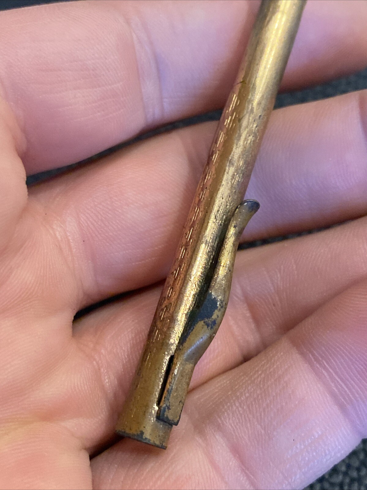 2 Early Telescoping Collapsible Fancy Gold Filled Mechanical Pocket Pencil AS IS