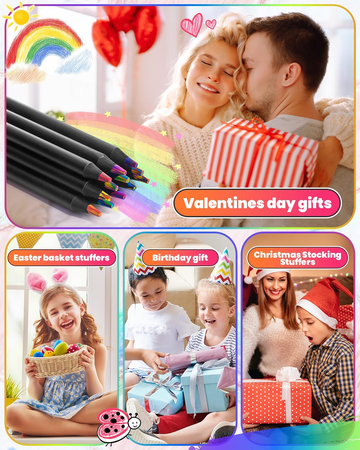 Allotall Valentines Day Gifts for Kids 1 Count (Pack of 12), Multicolor