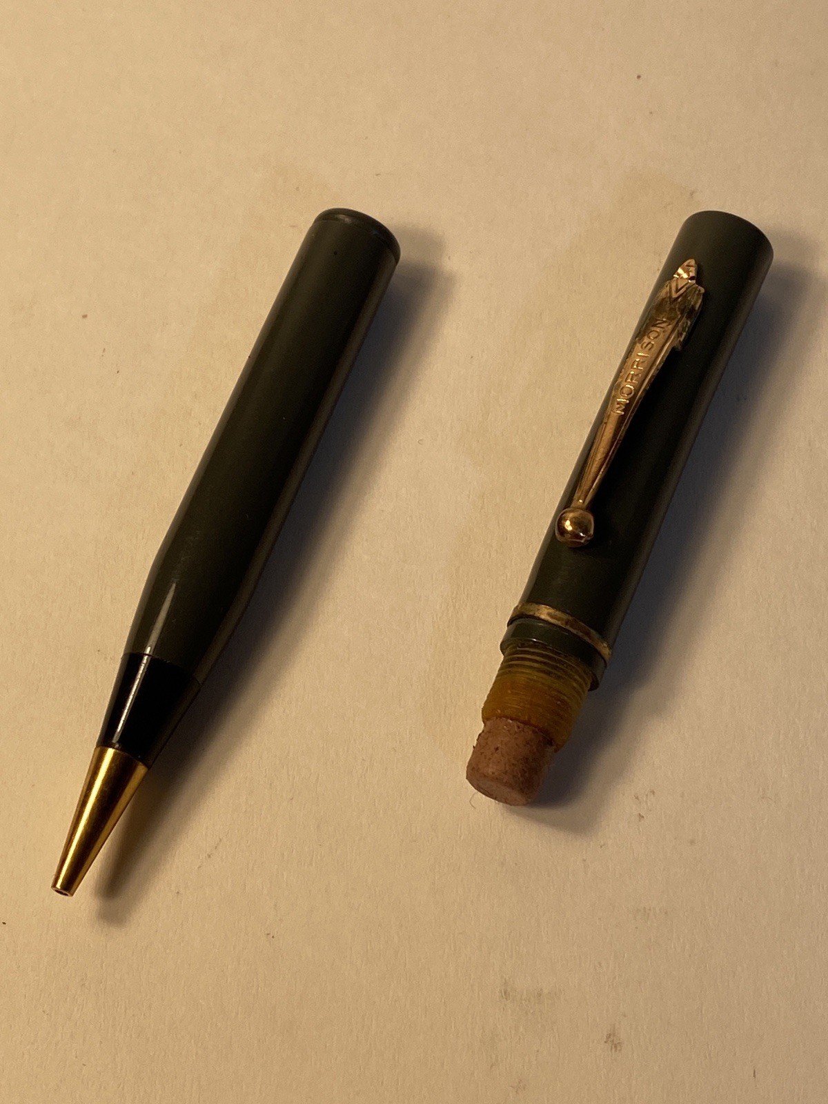Vintage Morrison Fountain Pen Co. Mechanical Pencil No. 66 Gray & Black