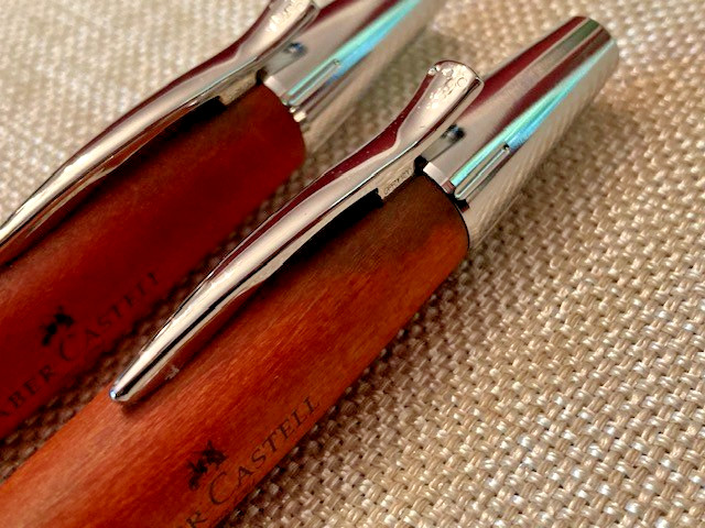 Faber Castell Pencil & Pen SET Emotion Chrome Pear Wood Brown New (w/flaw)