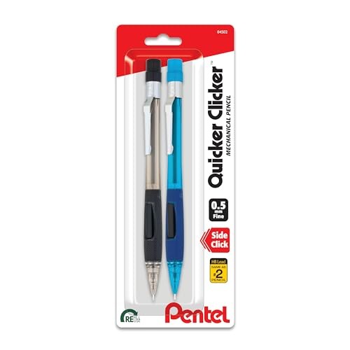 Quicker Clicker Mechanical Pencil, 0.50 mm, Assorted, 2 1 Count (Pack of 1)