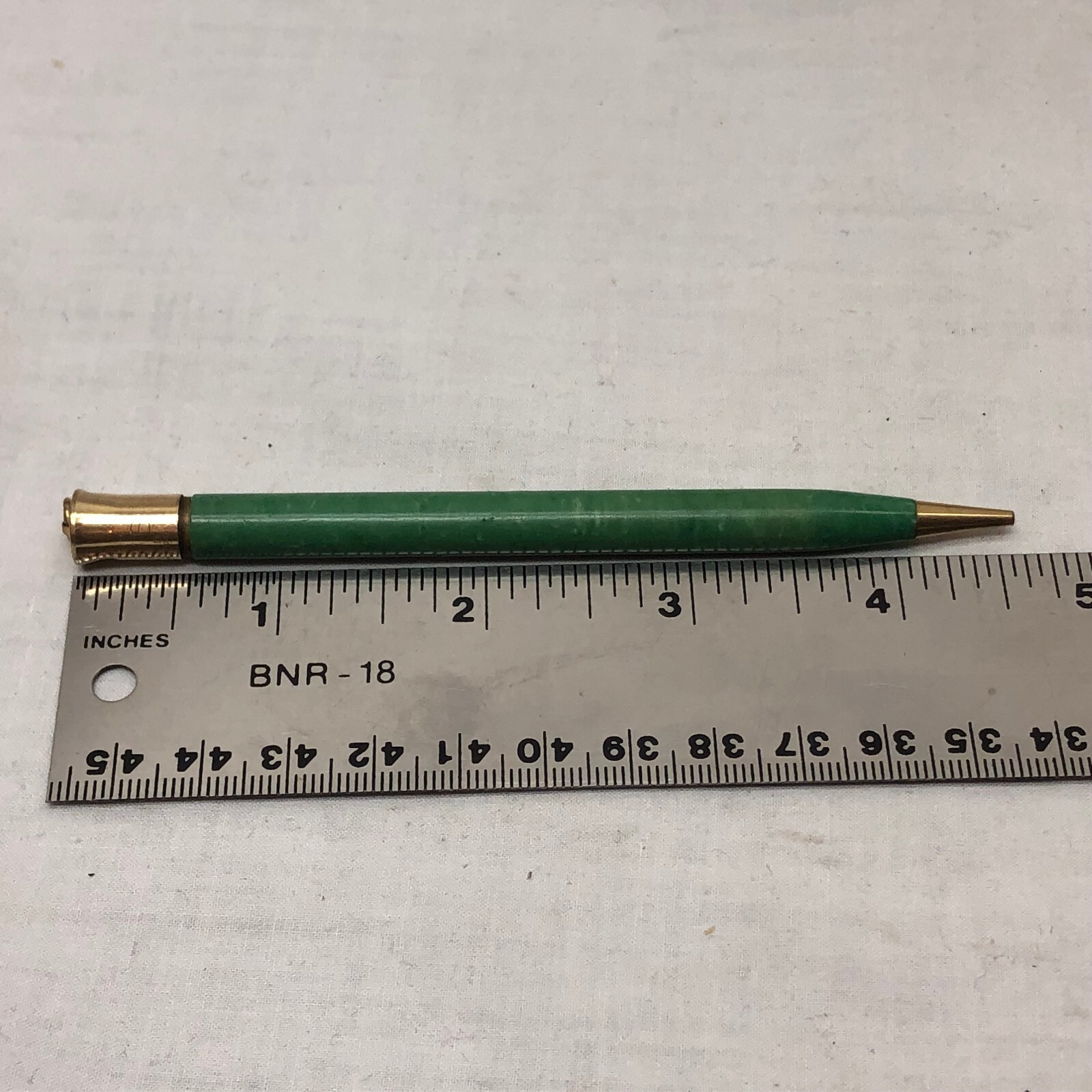 Vintage Sheaffer’s Mechanical Pencil Ring Top Vest Gold Filled Green Swirl