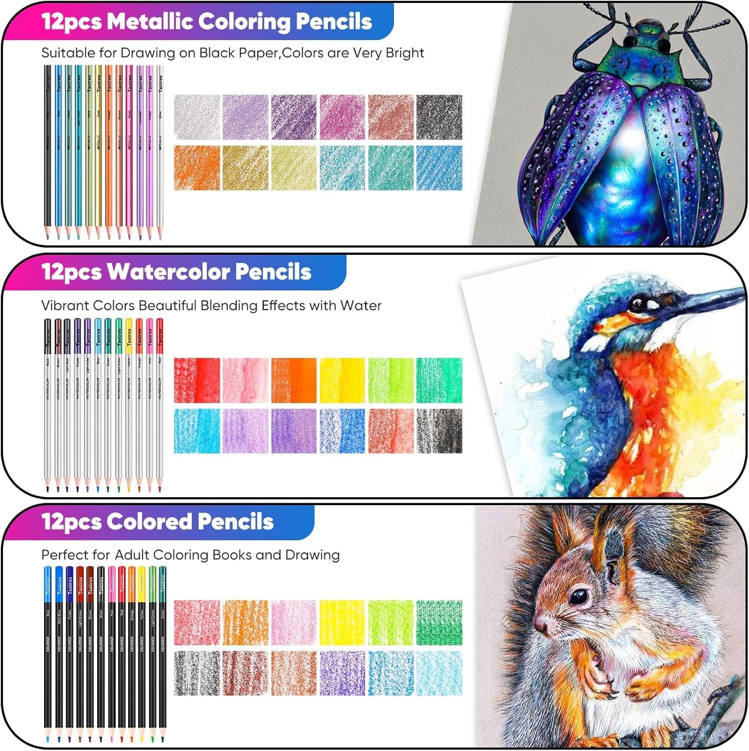 Taotree 81 Pack Art Supplies for Adults 1 Count (Pack of 81), Multicolor