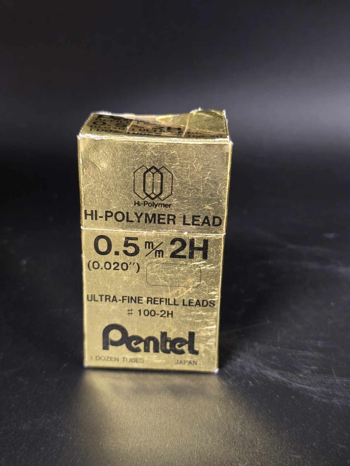 Vintage Pentel Hi-Polymer Lead 0.5mm 2H Gold Box Japan NOS