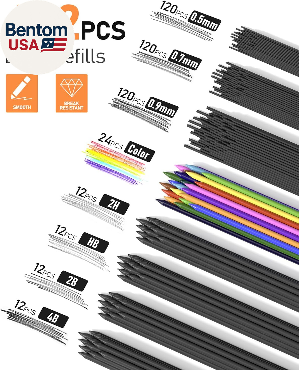 25PCS Mechanical Pencil Set with Case, Art Supplies with Metal Pencil 0.5, 0.7,