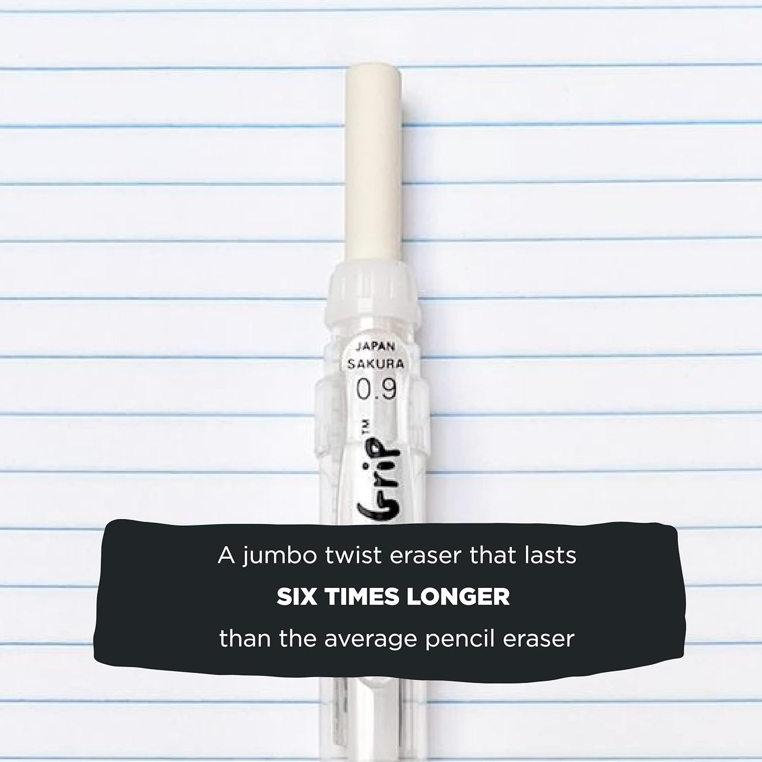 Sumogrip Pencil with Comfort Grip – 0.9 Mm Ergonomic Mechanical Pencil – Clear